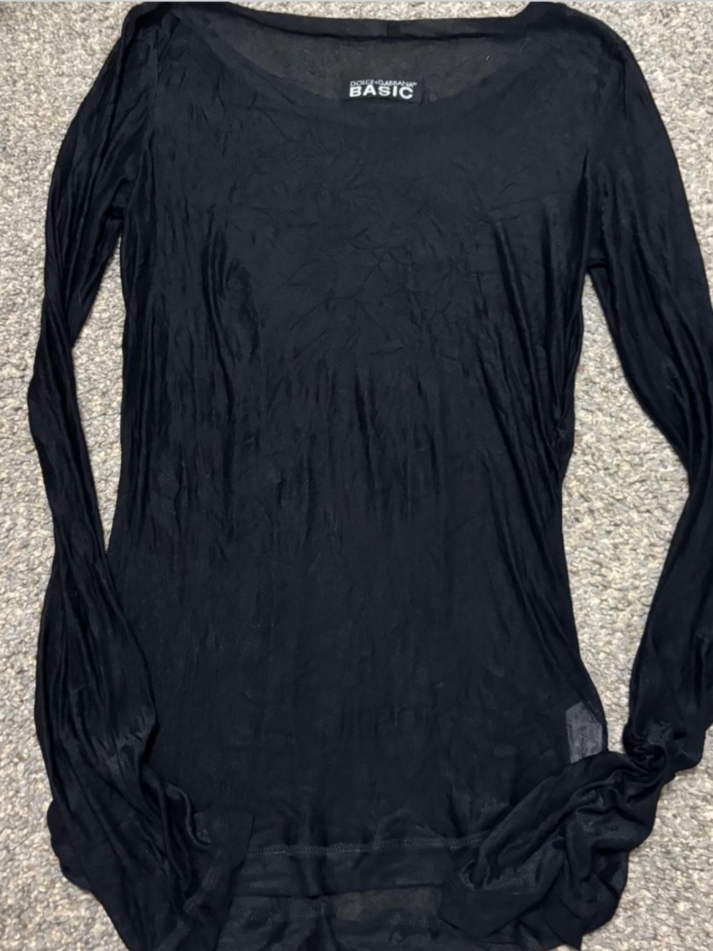 Dolce & Gabbana y2k Black Long-Sleeve sheer Top